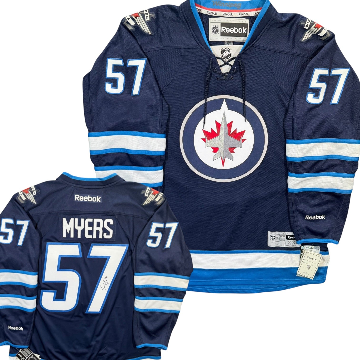 Tyler Myers Winnipeg Jets Signed Reebok NHL Jersey - XXL