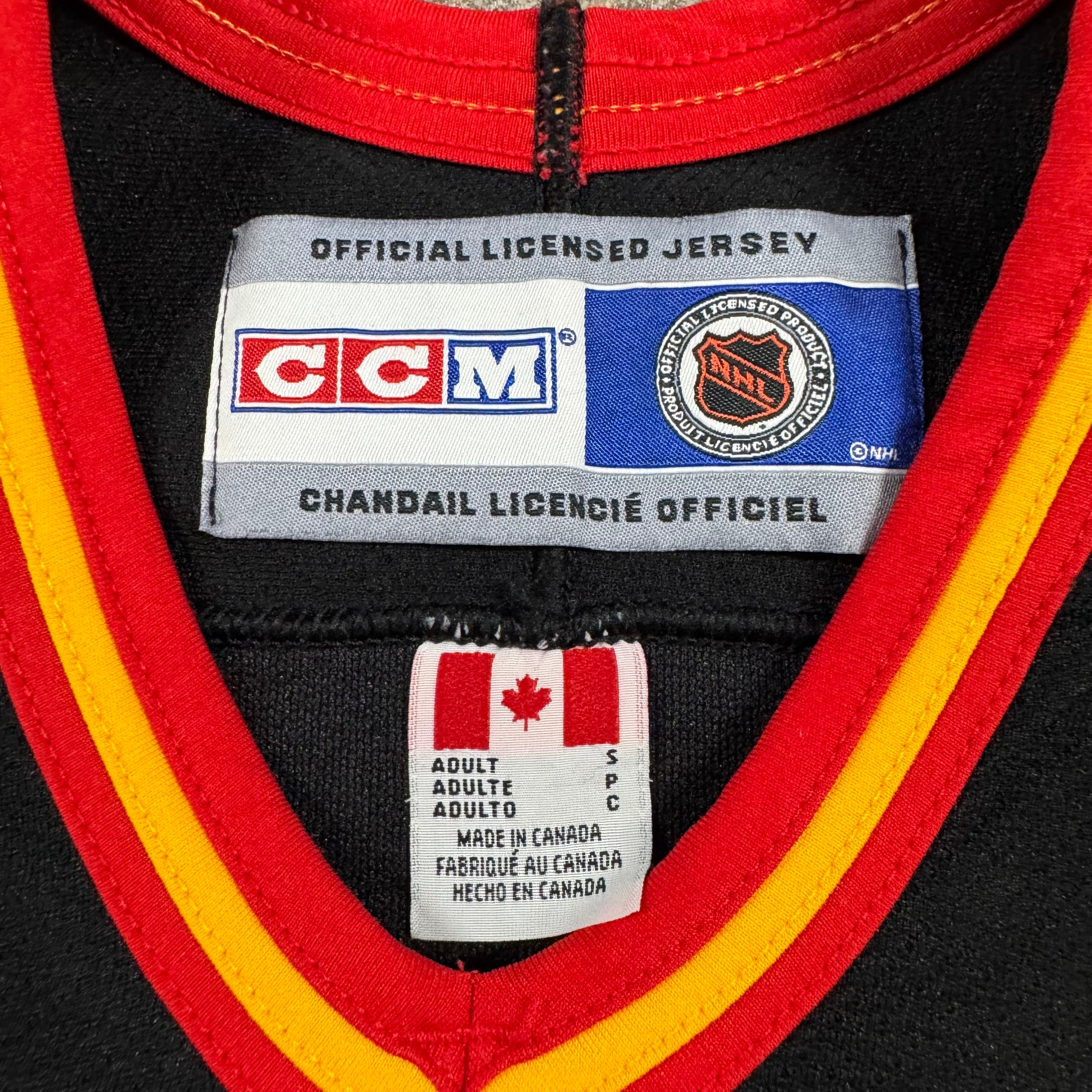 Calgary Flames Vintage CCM Blasty Horse NHL Hockey Jersey Size Small