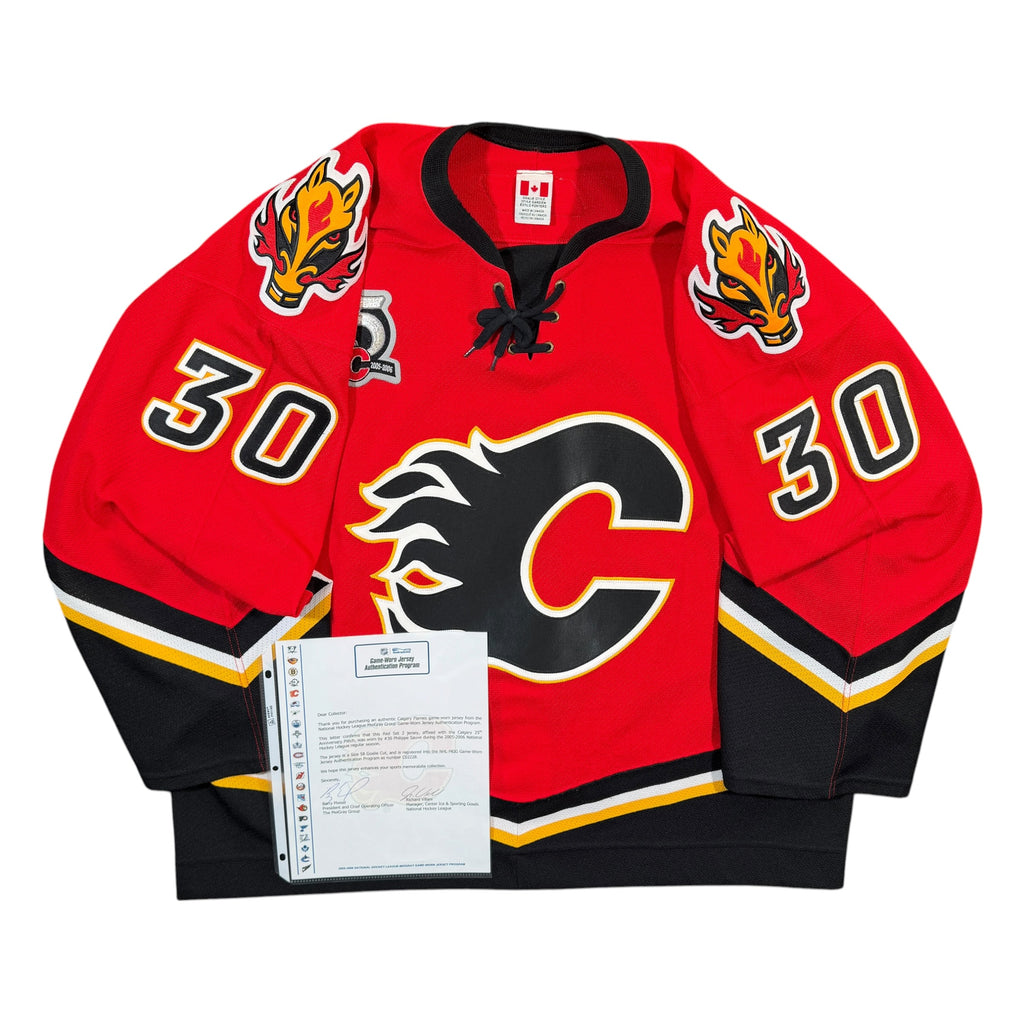 Philippe Sauve Calgary Flames 2005/06 Game Worn Reebok NHL Jersey COA