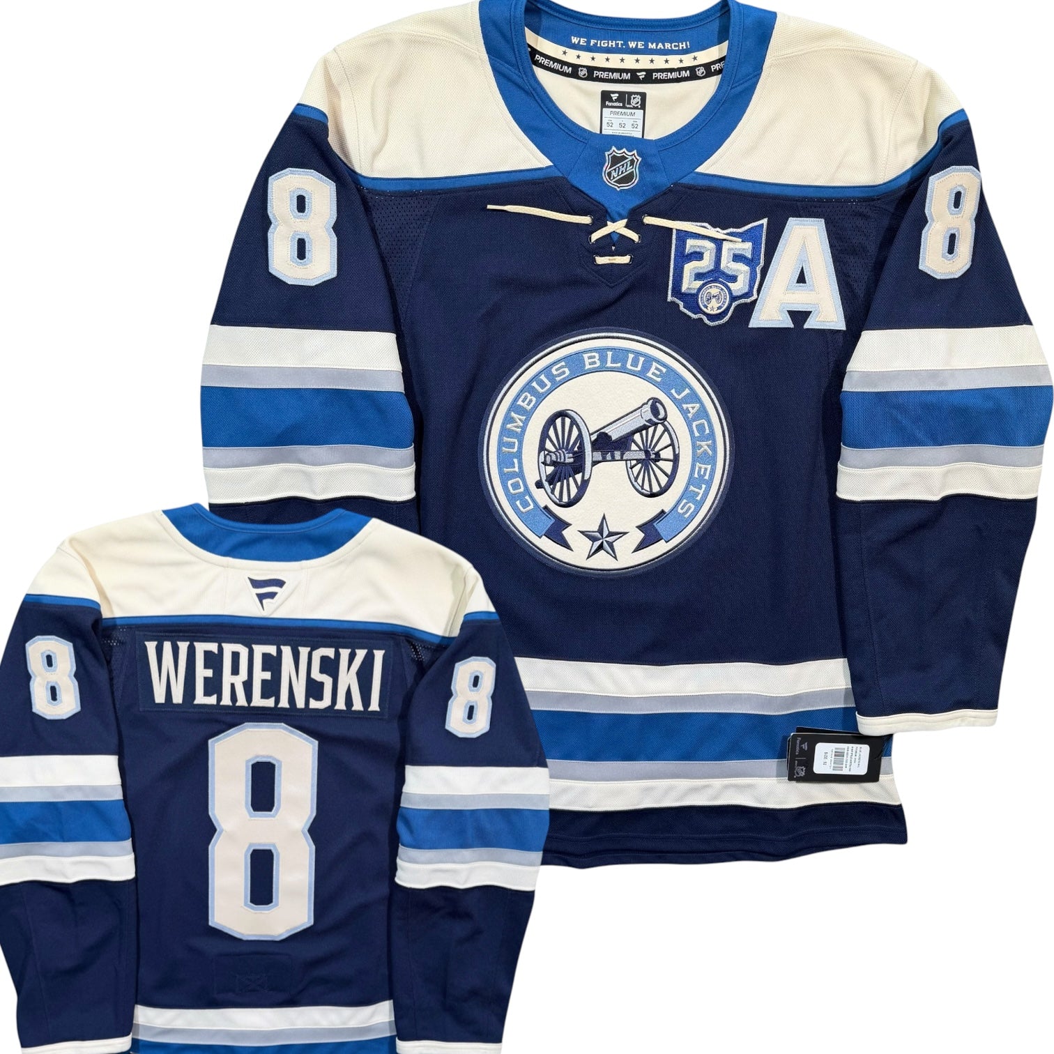 Zach Werenski Columbus Blue Jackets 25th Anniversary Fanatics NHL Jersey - 52/Large