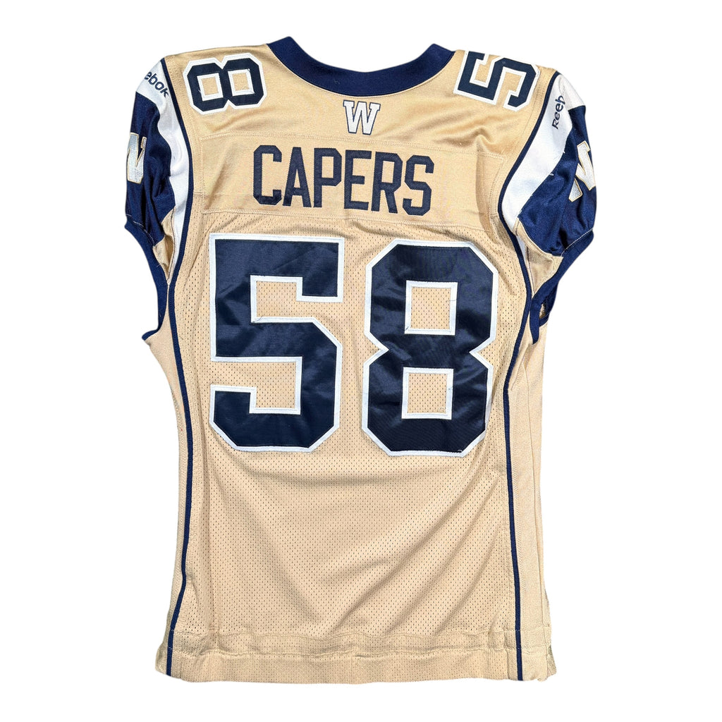 Selvish Capers Winnipeg Blue Bombers 2015 Game Worn Reebok CFL Jersey