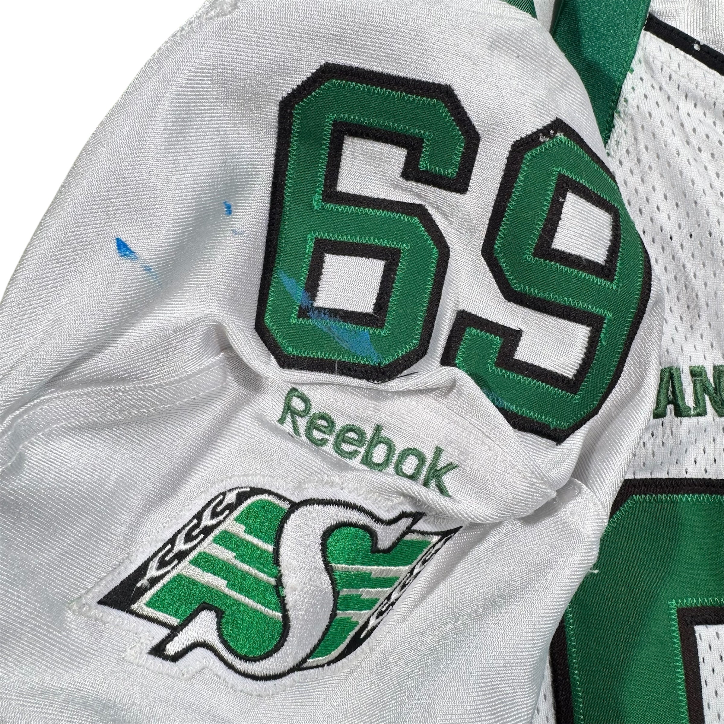 Corey Watman Saskatchewan Roughriders 2015 Game Worn CFL Reebok Jersey