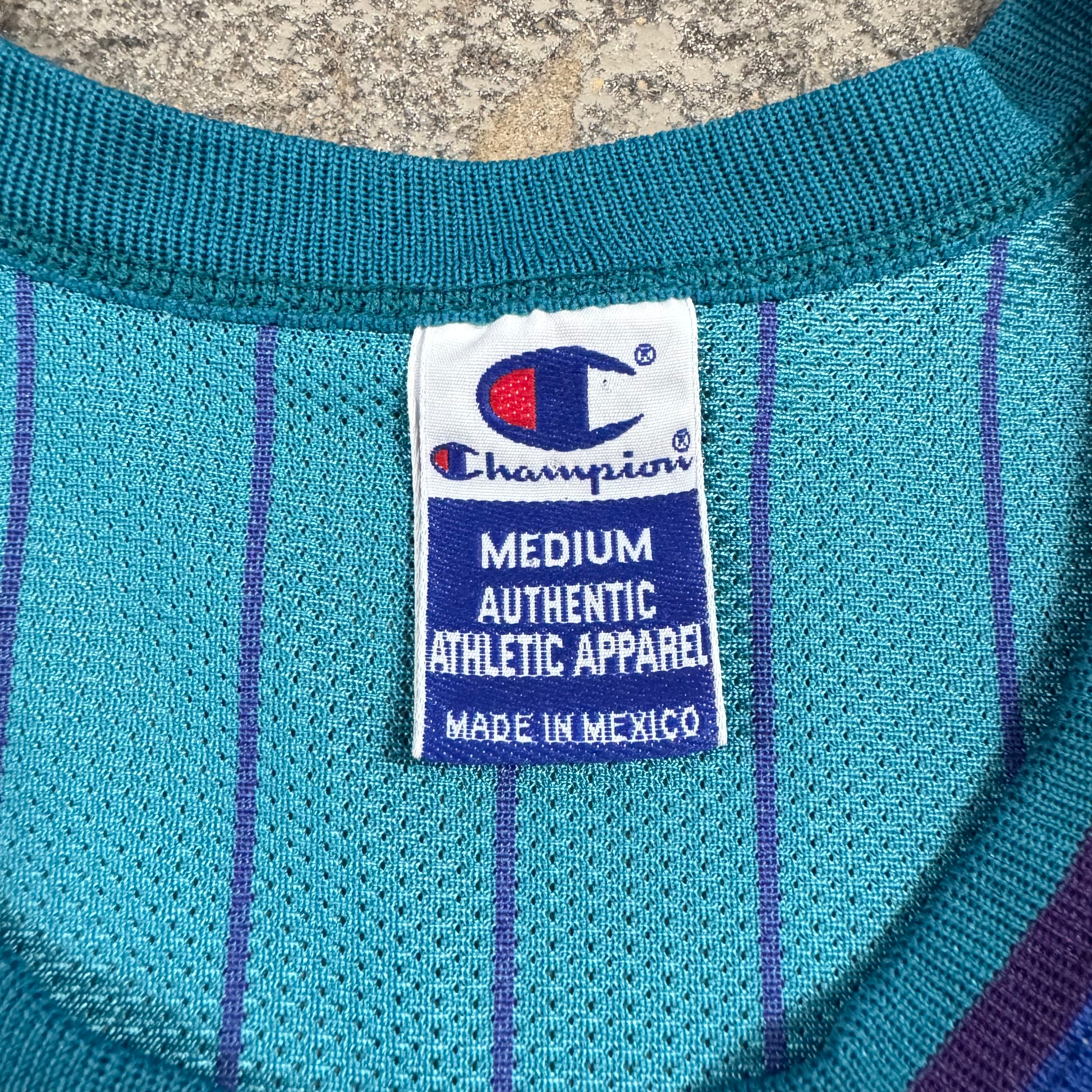 Baron Davis Charlotte Hornets Vintage Champion Pinstripe NBA Jersey Size Medium