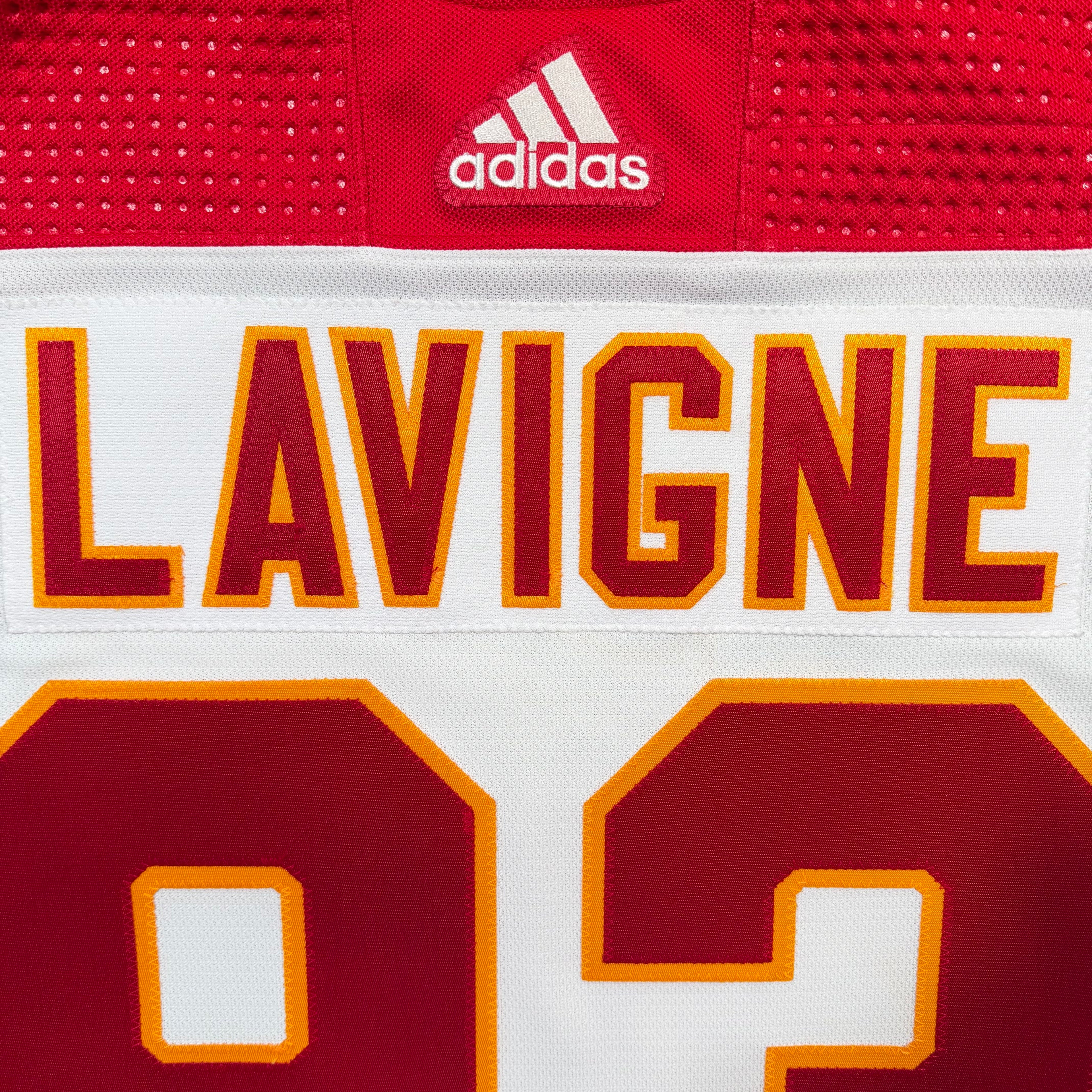 Simon Lavigne Calgary Flames Team Issued Adidas MIC NHL Jersey - 56/XXL