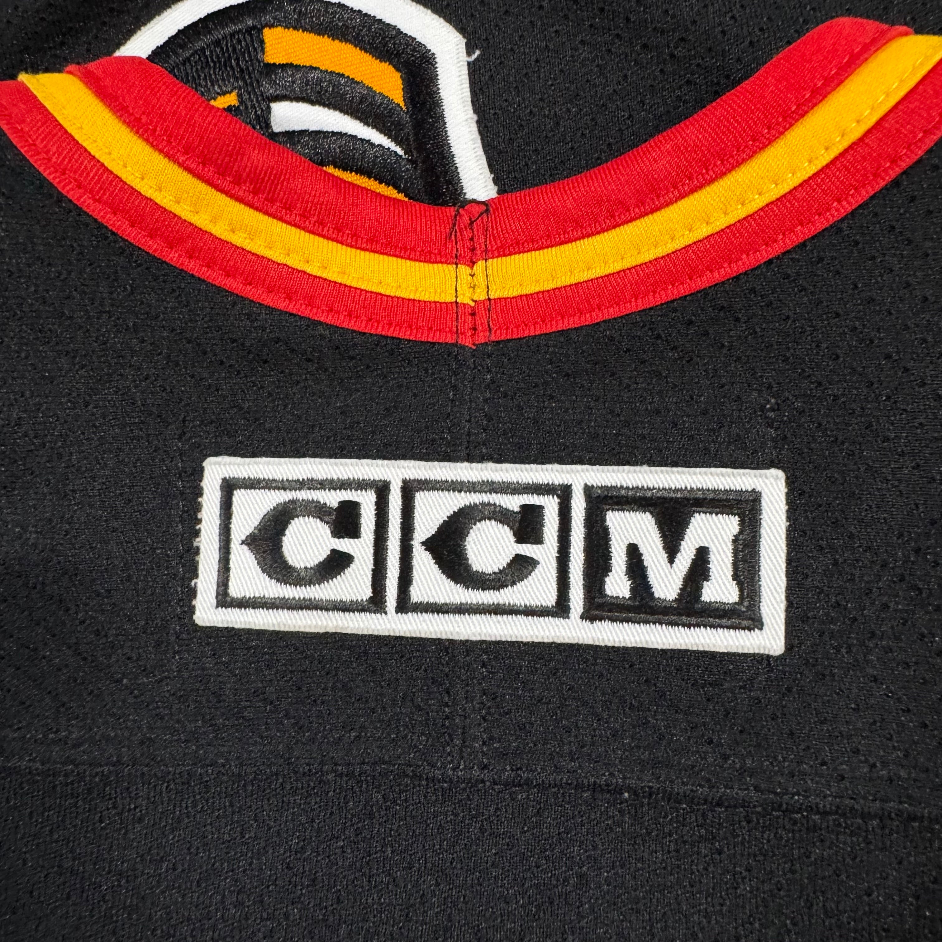 Calgary Flames Vintage CCM Blasty Horse NHL Hockey Jersey Size Small