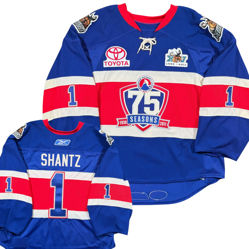 David Shantz Manitoba Moose 2010/11 Team Issued 15th Anniversary AHL Jersey - 58G