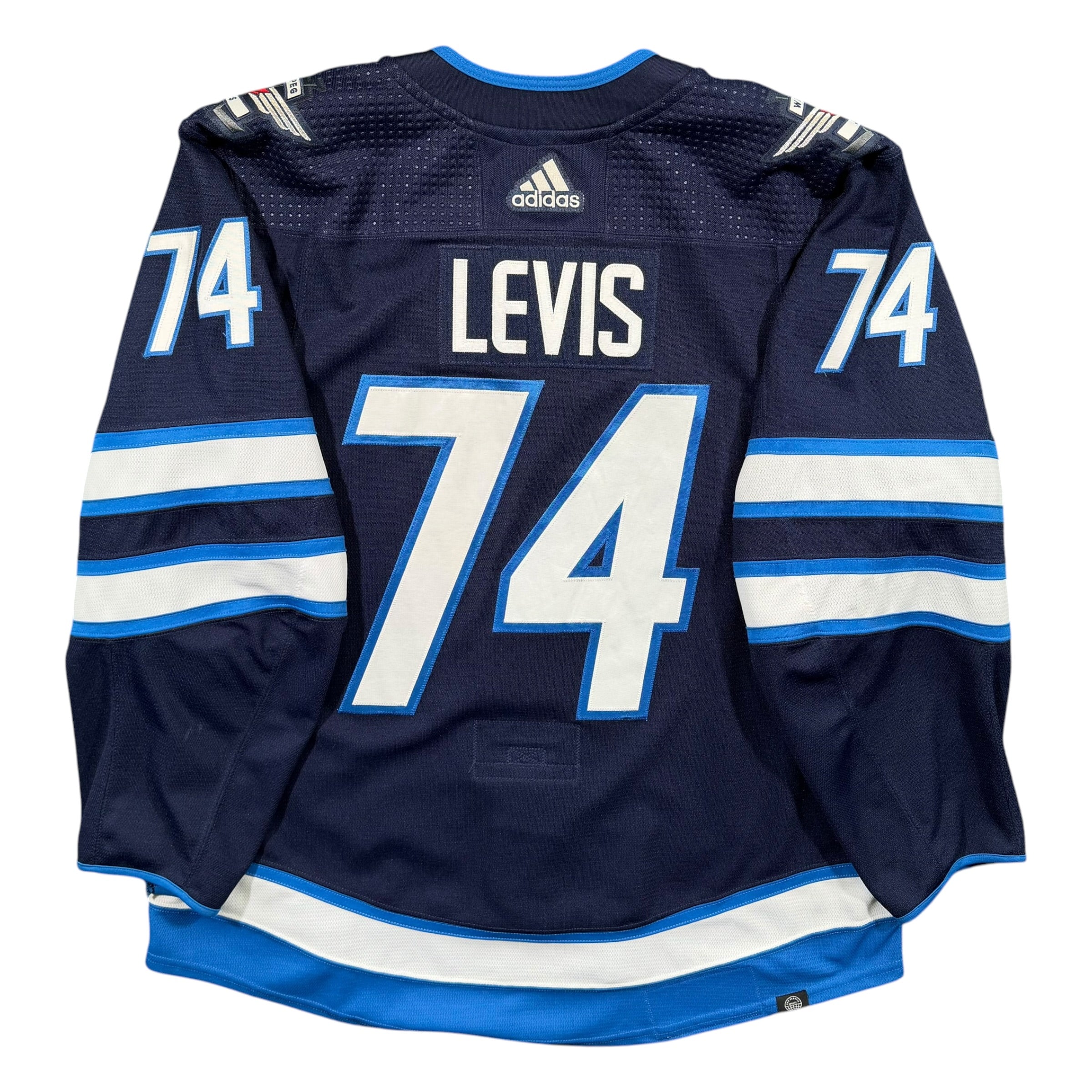 Connor Lewis Winnipeg Jets 2023/24 Game Worn Pre Season NHL Jersey COA