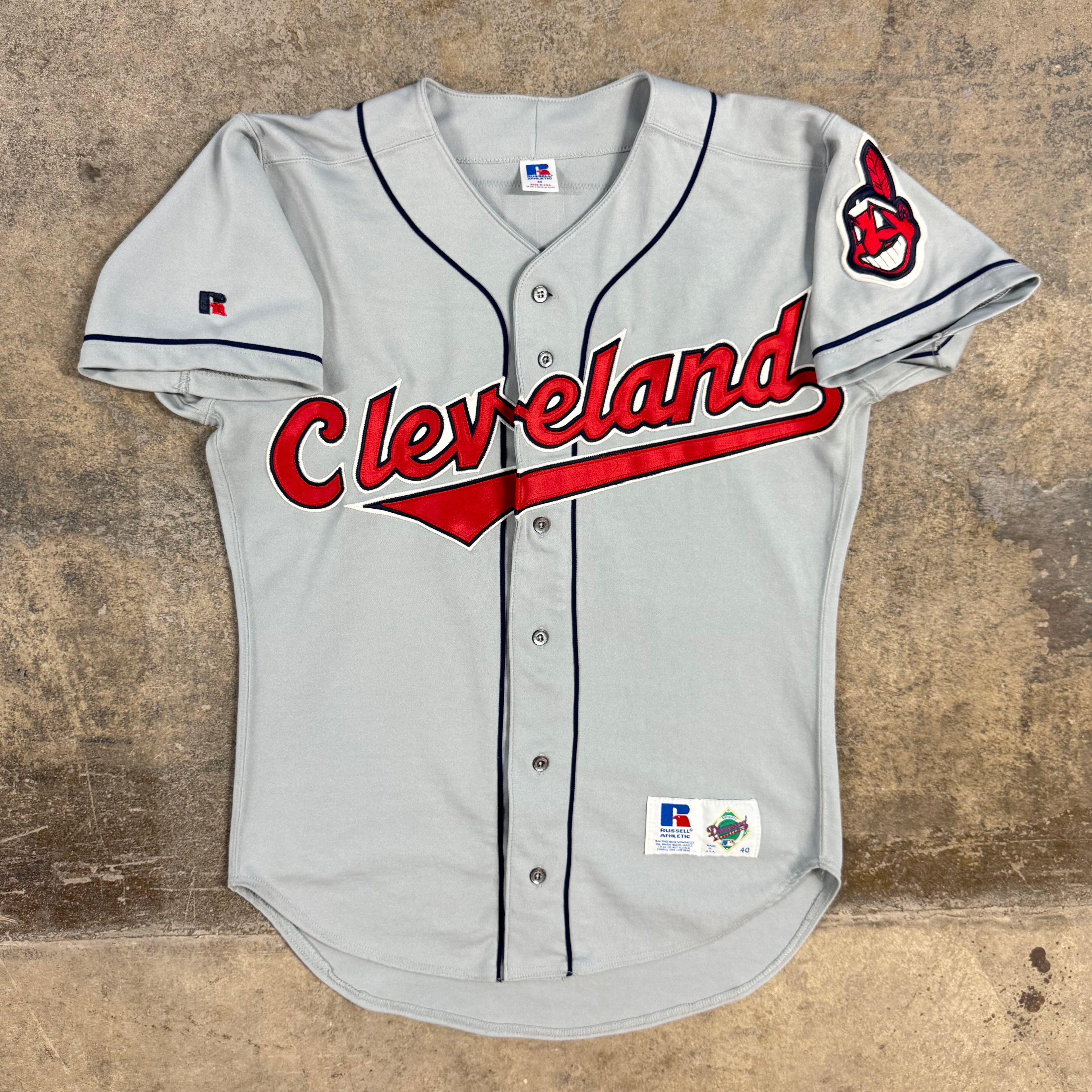 Kenny Lofton Cleveland Indians Vintage Authentic Russell MLB Jersey Size 40 Medium