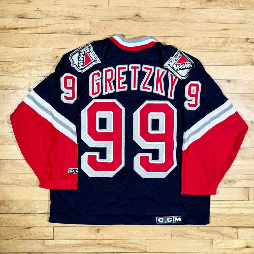 Wayne Gretzky New York Rangers Vintage CCM Liberty NHL Hockey Jersey Size XL