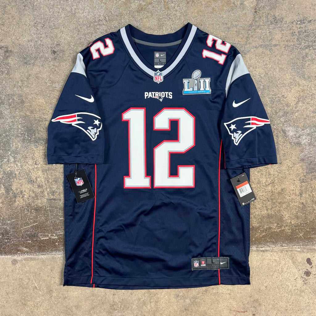 Tom Brady New England Patriots Super Bowl 52 Nike Game NFL Jersey Size Large NEW