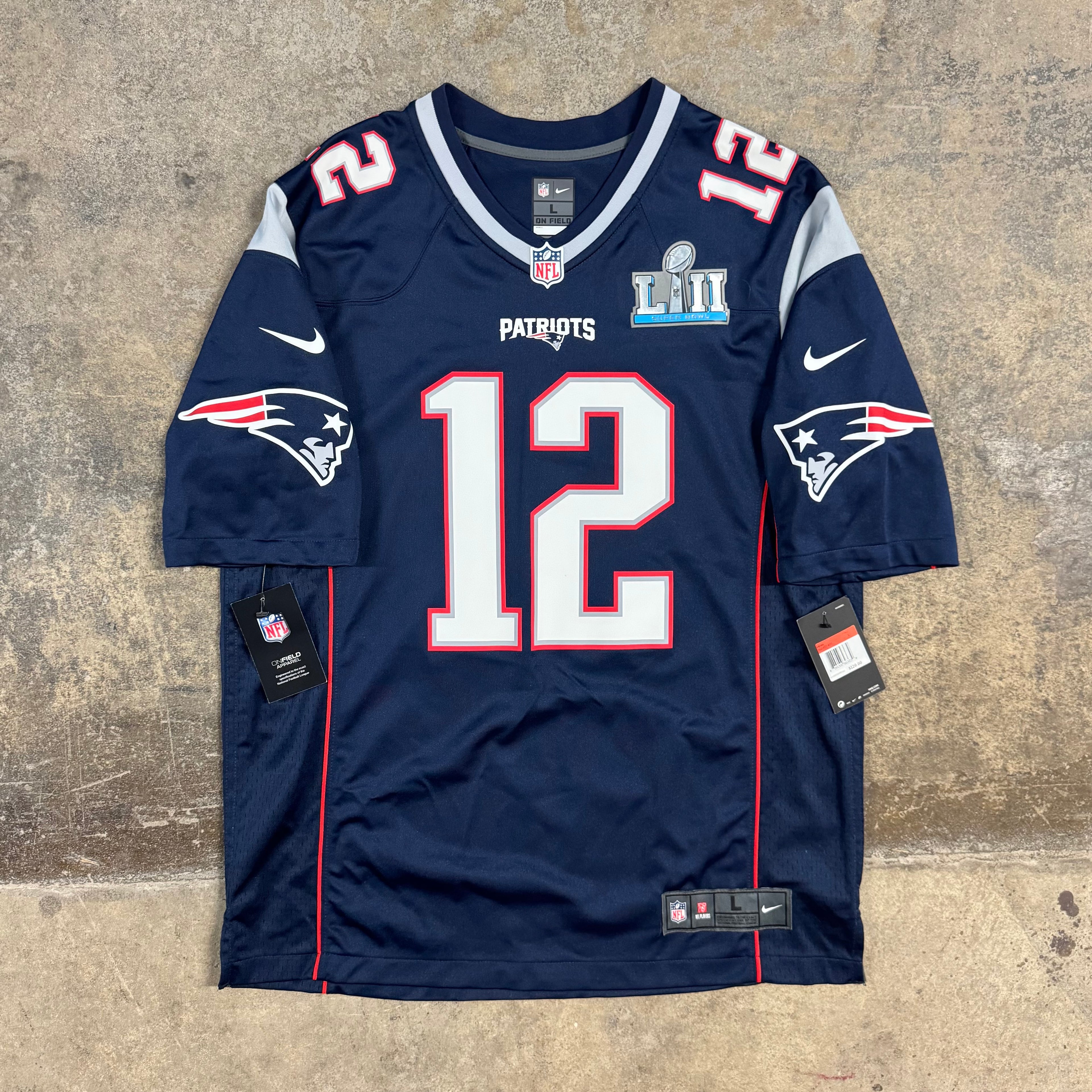 Tom Brady New England Patriots Super Bowl 52 Nike Game NFL Jersey Size Large NEW