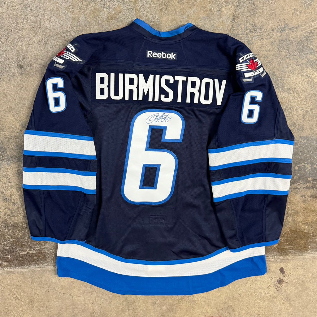 Alex Burnistrov Winnipeg Jets Signed MIC Reebok Authentic NHL Jersey Size 54 XL