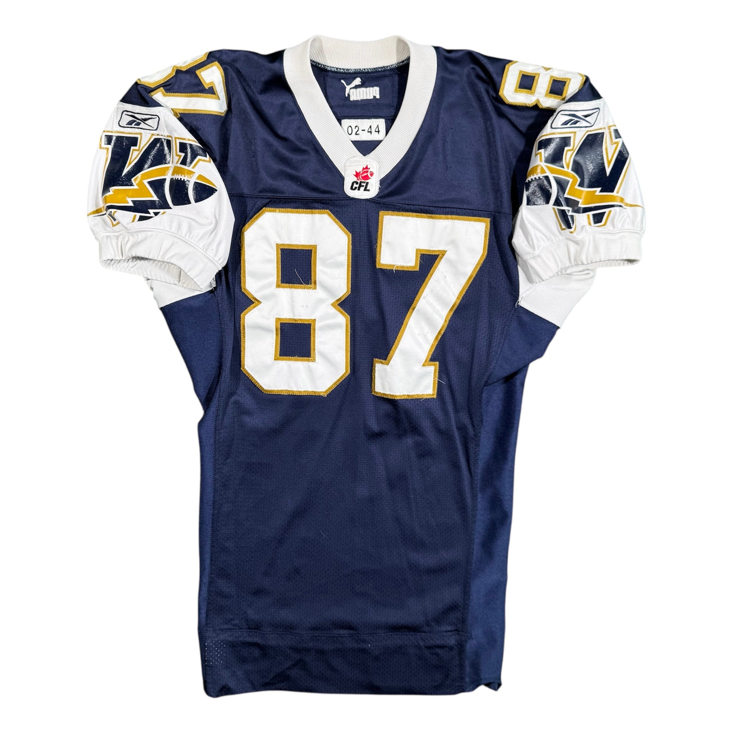 Reggie Jones Winnipeg Blue Bomber 2003 CFL Game Worn Reebok Jersey