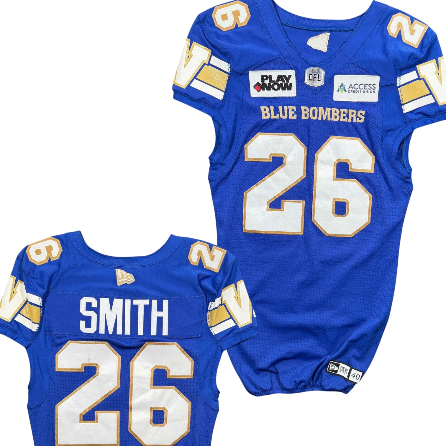 Chris Smith Winnipeg Blue Bombers 2024 Game Worn New Era CFL Jersey