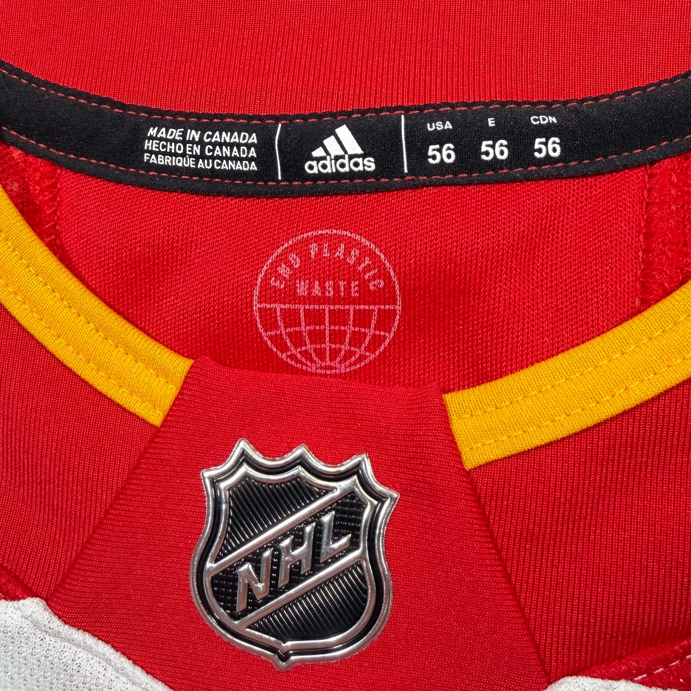 Simon Lavigne Calgary Flames Team Issued Adidas MIC NHL Jersey - 56/XXL