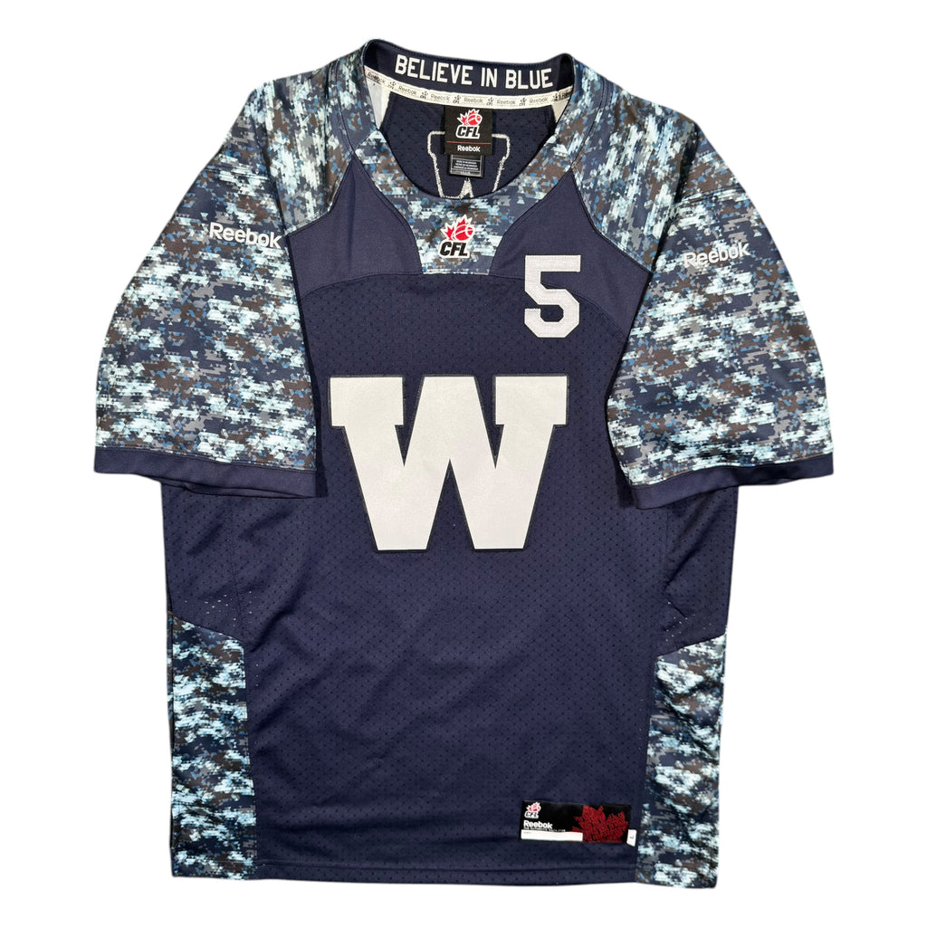 Drew Willy Winnipeg Blue Bombers Camo Reebok CFL Jersey - Large