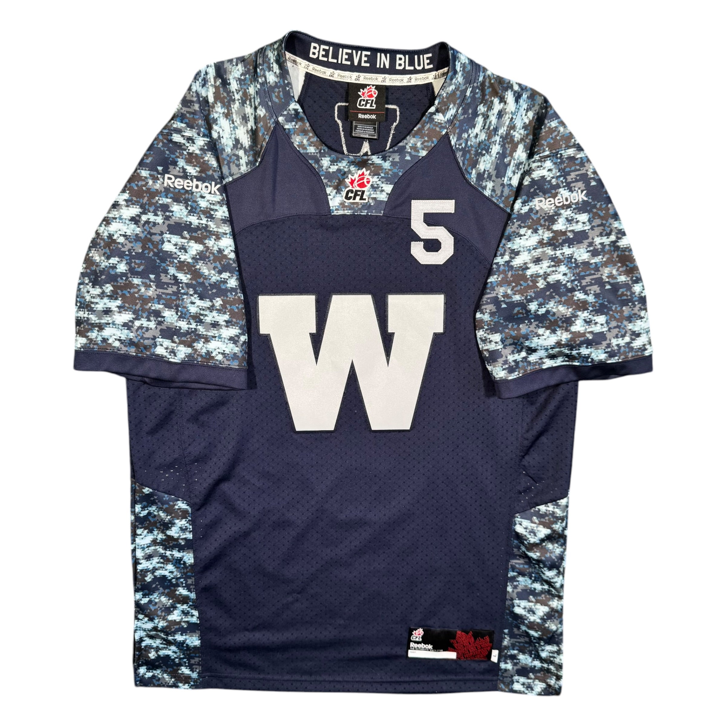Drew Willy Winnipeg Blue Bombers Camo Reebok CFL Jersey Size Large