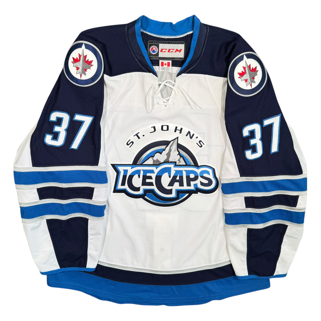 Connor Hellebuyck St. John’s IceCaps Team Issued MIC AHL CCM Jersey - 58