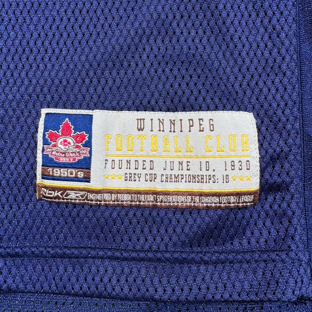 Milt Stegall Winnipeg Blue Bombers 50’s Throwback Reebok CFL Jersey Size XXL