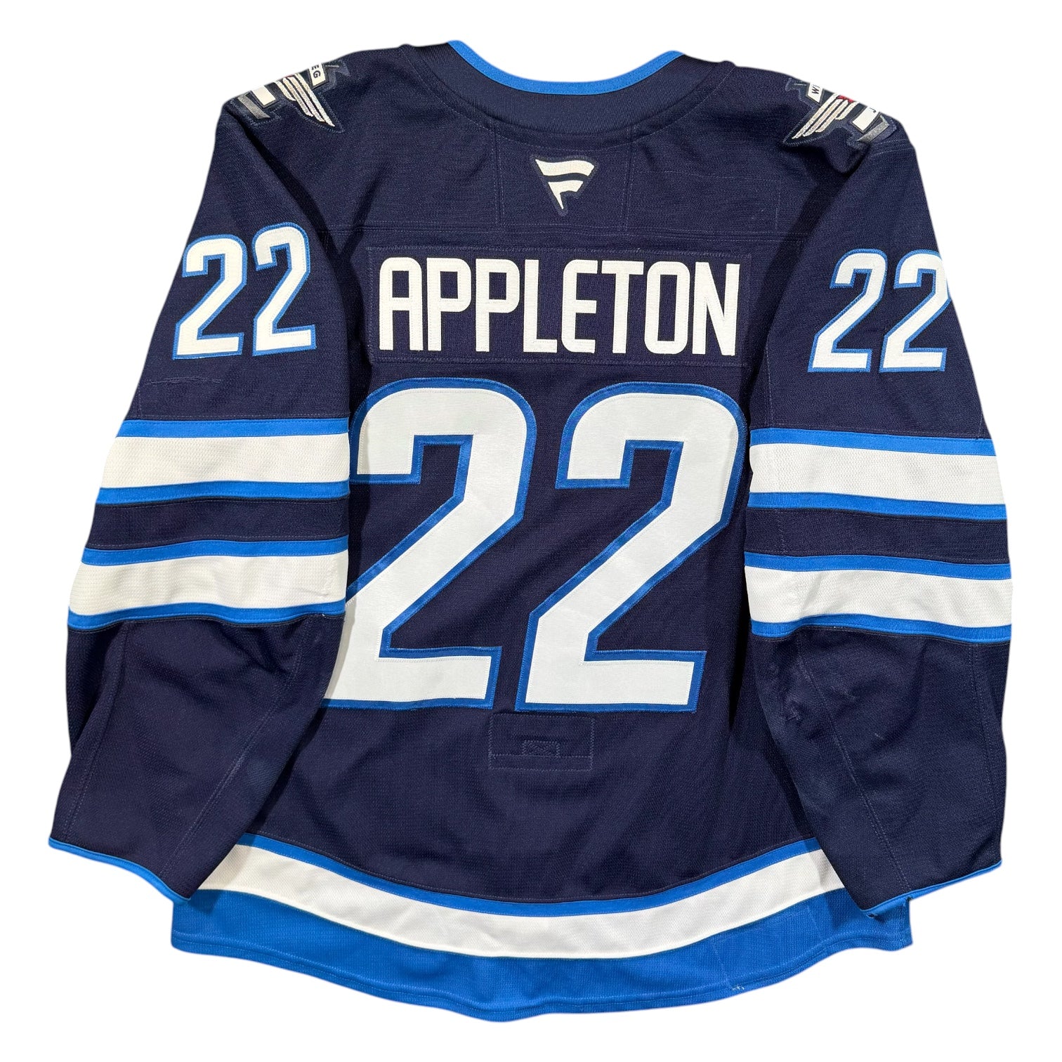 Mason Appleton Winnipeg Jets 2024/25 Game Worn Fanatics NHL Jersey COA
