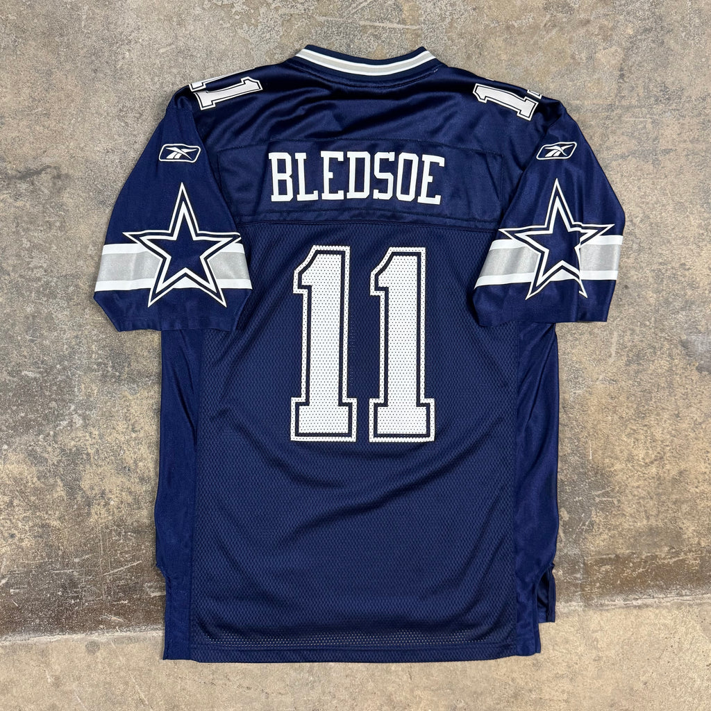 Drew Bledsoe Dallas Cowboys Vintage Reebok NFL Football Jersey Size Medium