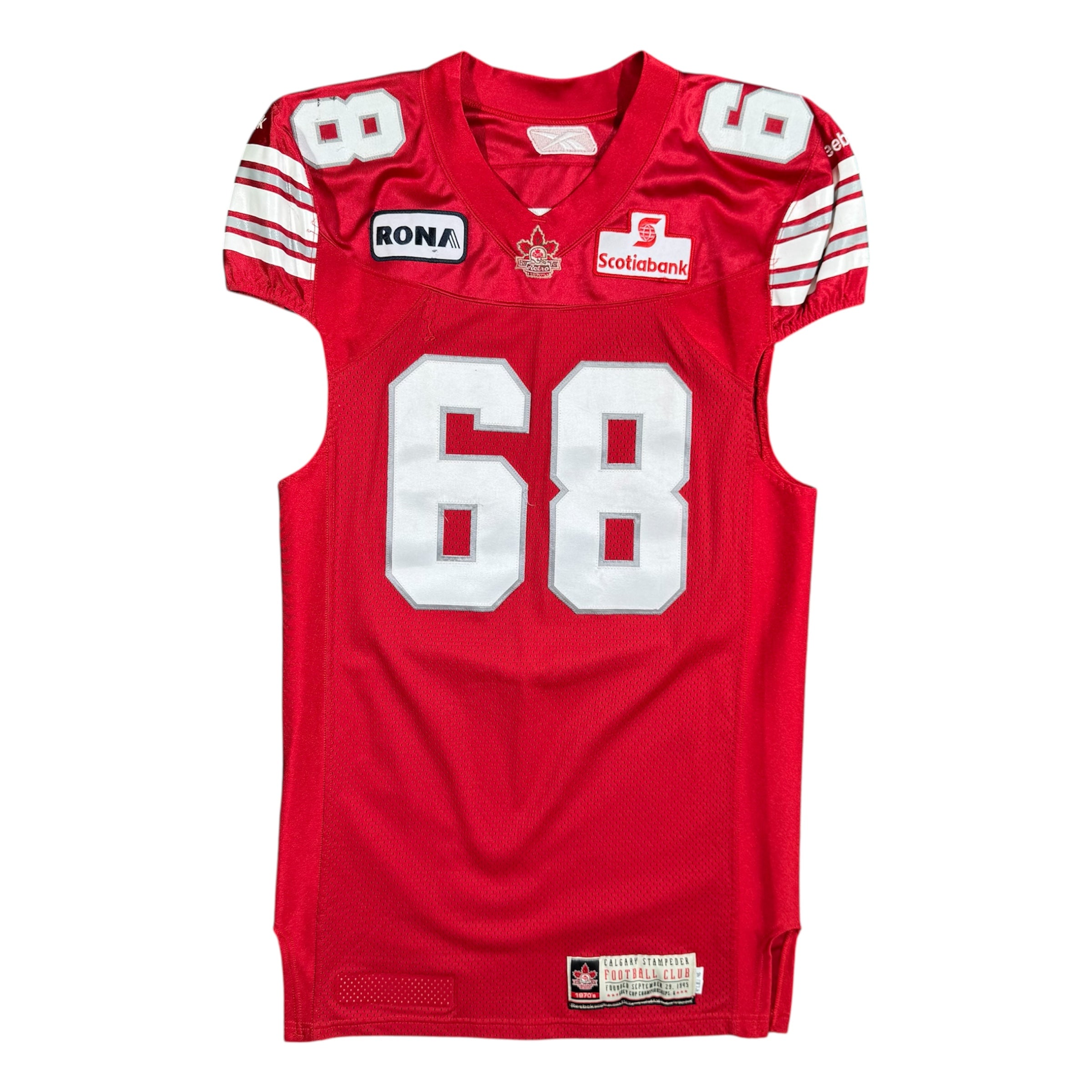 Rob Lazeo Calgary Stampeders 2010 Retro Game Worn Reebok Jersey