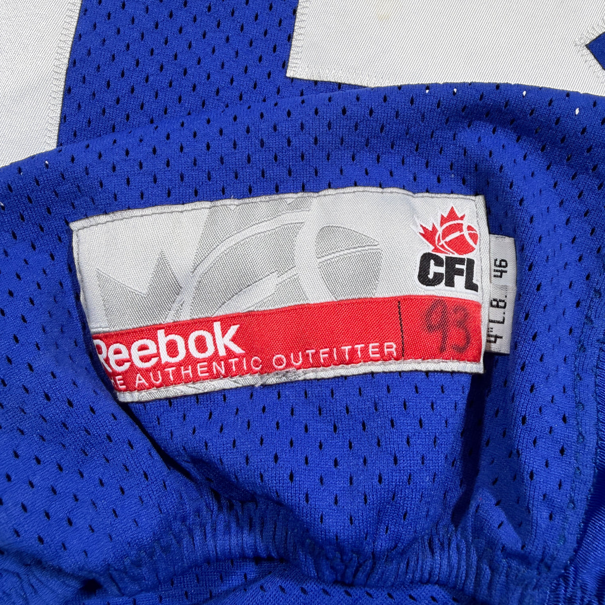 Kashawn Fraser Winnipeg Blue Bombers 2014 Game Worn Reebok CFL Jersey