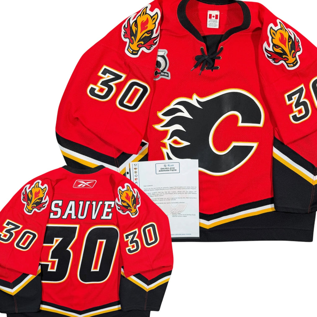 Philippe Sauve Calgary Flames 2005/06 Game Worn Reebok NHL Jersey COA