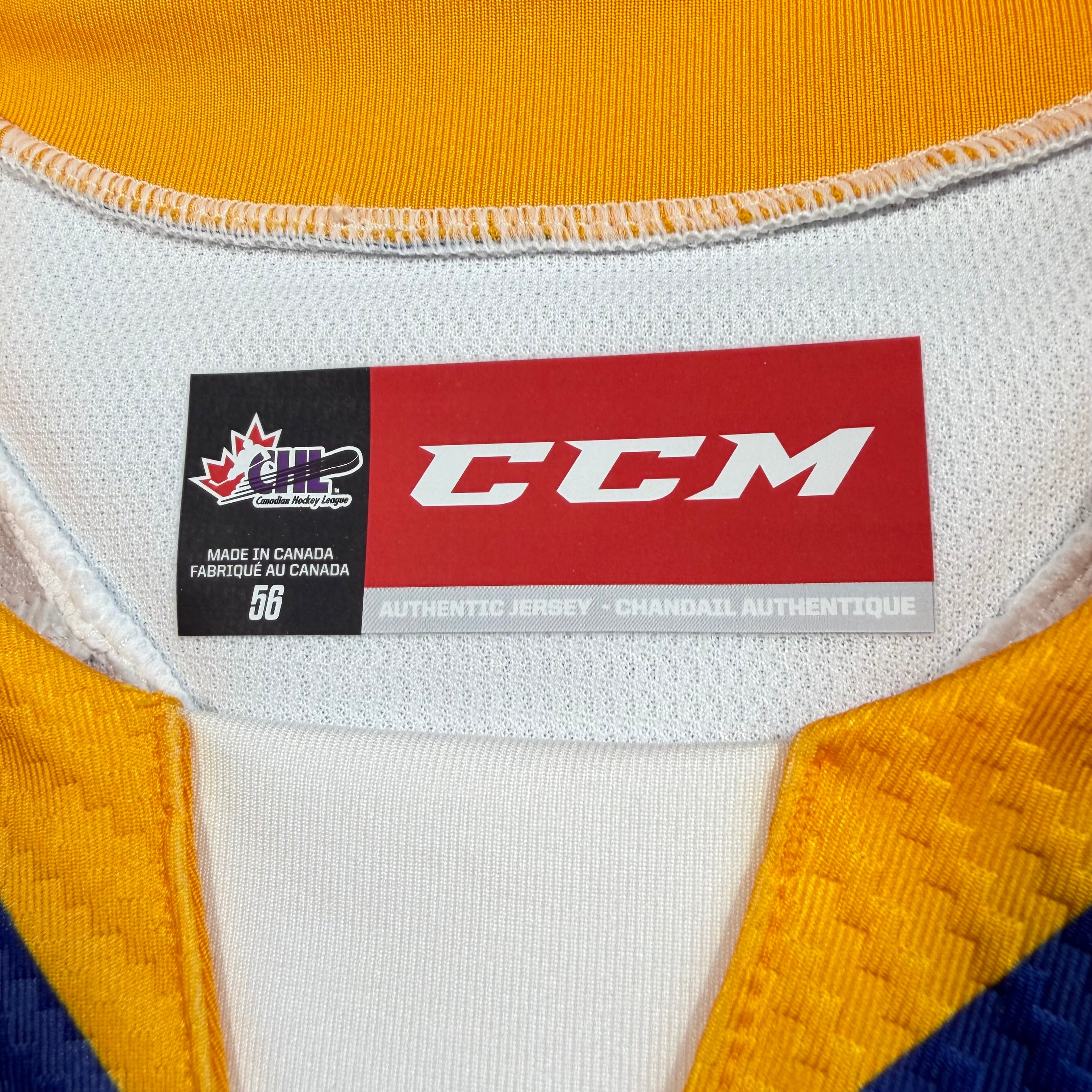 Kirby Dach Saskatoon Blades Authentic MIC CCM WHL Jersey - 56/XXL