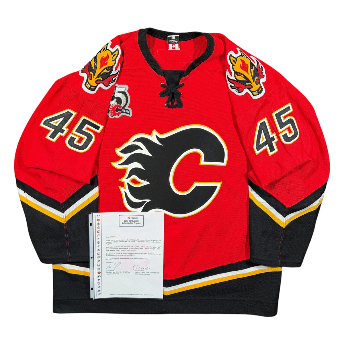 Derek Couture Calgary Flames 2005/06 Game Issued Reebok NHL Jersey COA