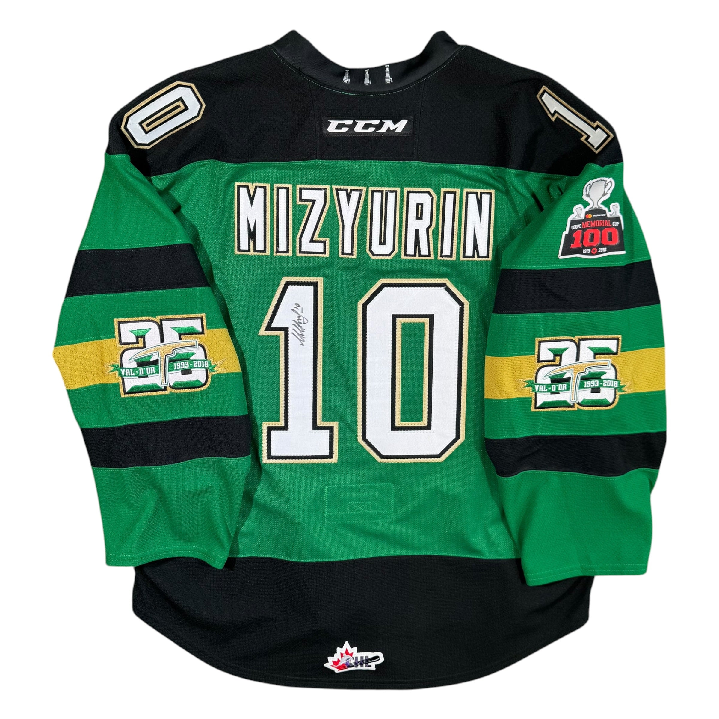 Maxim Mizyurin Val d’Or Foreurs 2017/18 Game Issued CCM QMJHL Signed MIC Jersey Size 56