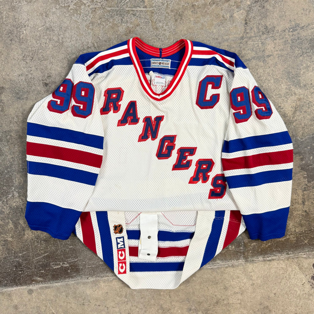 Wayne Gretzky New York Rangers Authentic CCM Mesh Hockey Jersey Size 52