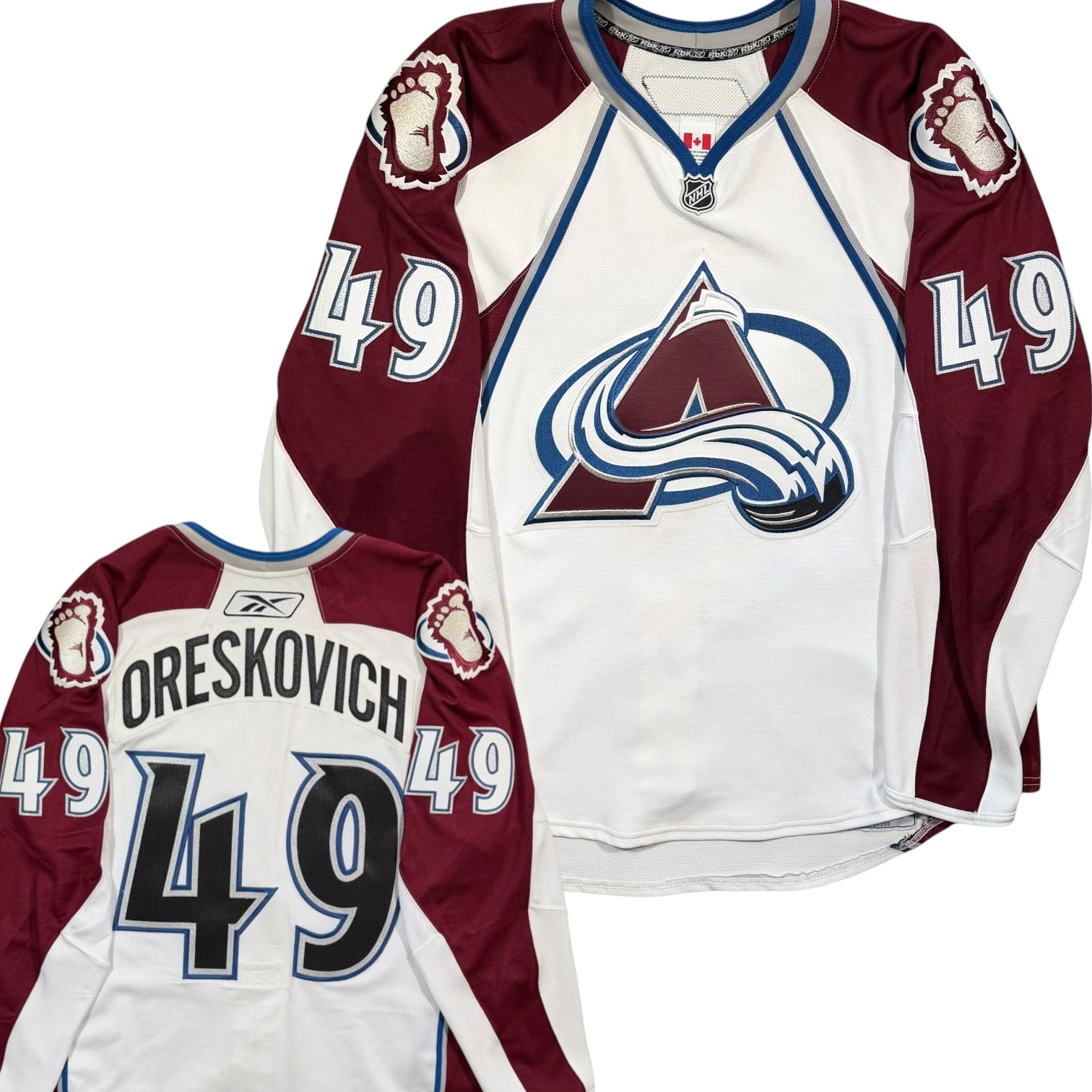 Victor Oreskovich Colorado Avalanche Game Issued 2007/08 Reebok NHL Jersey