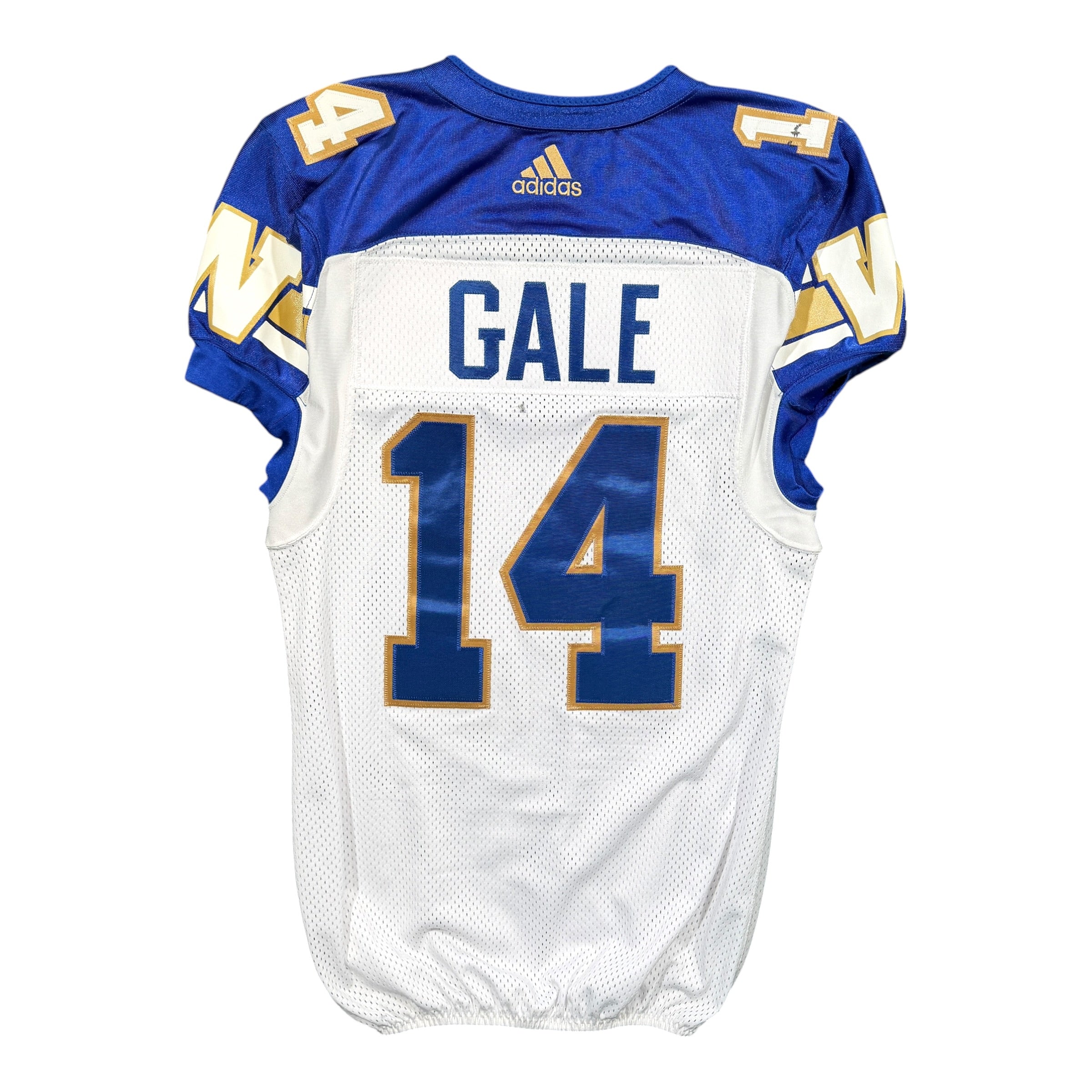 Mitchell Gale Winnipeg Blue Bombers 2018 Game Worn Adidas CFL Jersey