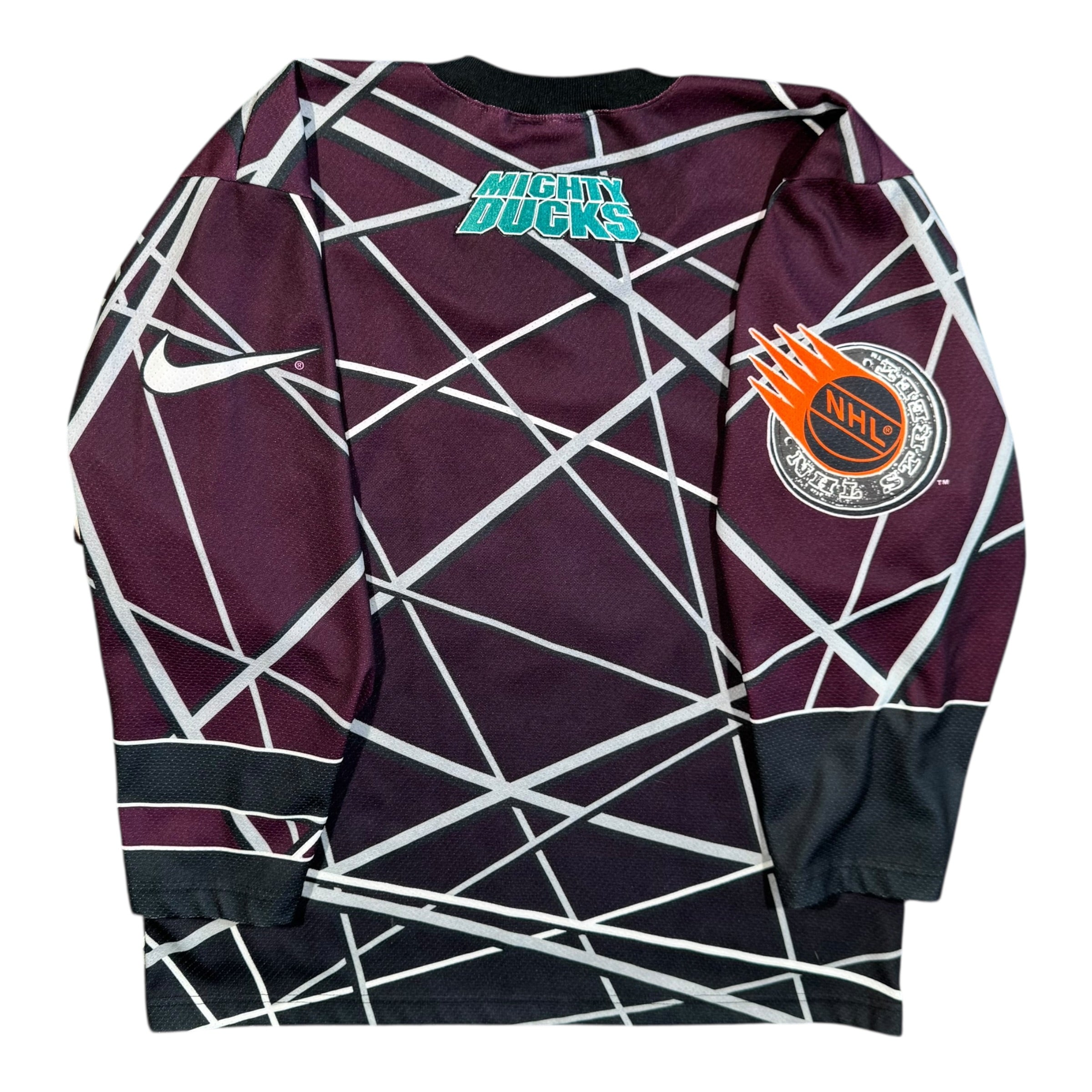 Anaheim Ducks Vintage Nike AOP Hockey NHL Jersey Size Medium RARE