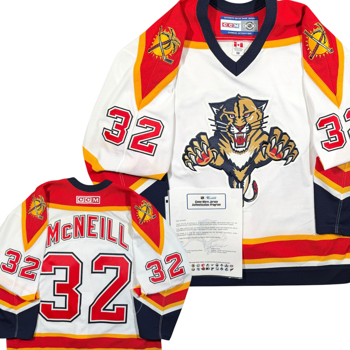 Grant McNeill Florida Panthers 2003/04 Game Issued CCM NHL Jersey COA