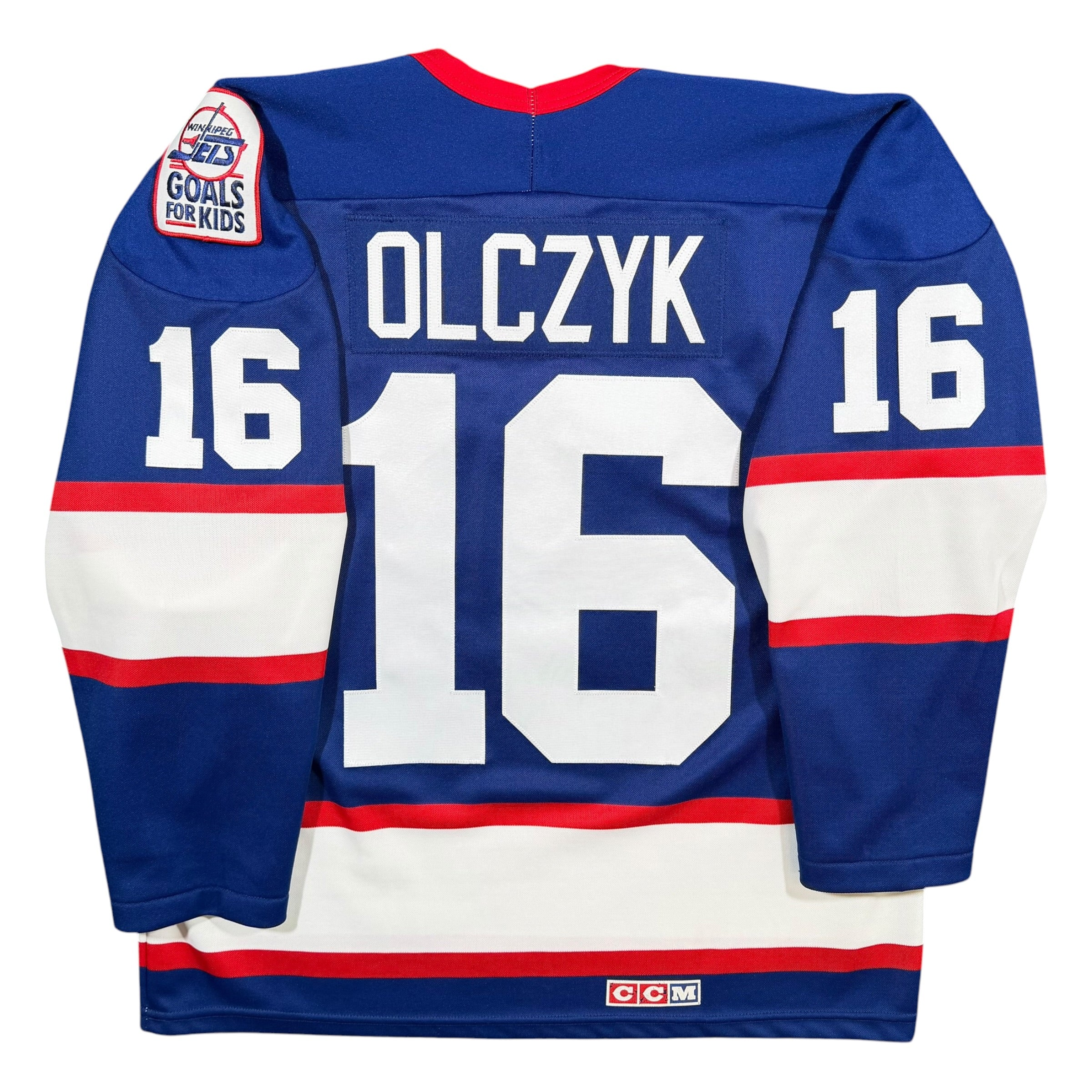 Ed Olczyk Winnipeg Jets Vintage CCM NHL Jersey - Large