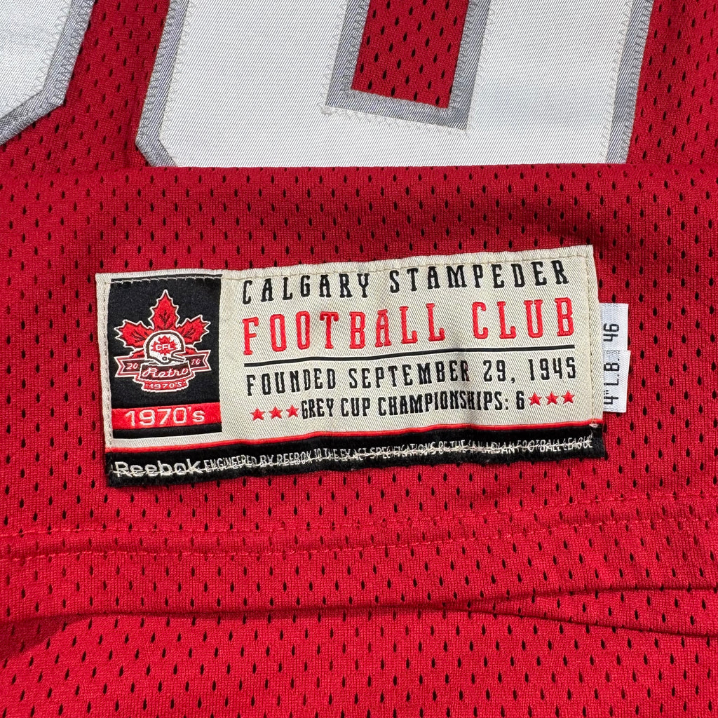 Rob Lazeo Calgary Stampeders 2010 Retro Game Worn Reebok Jersey