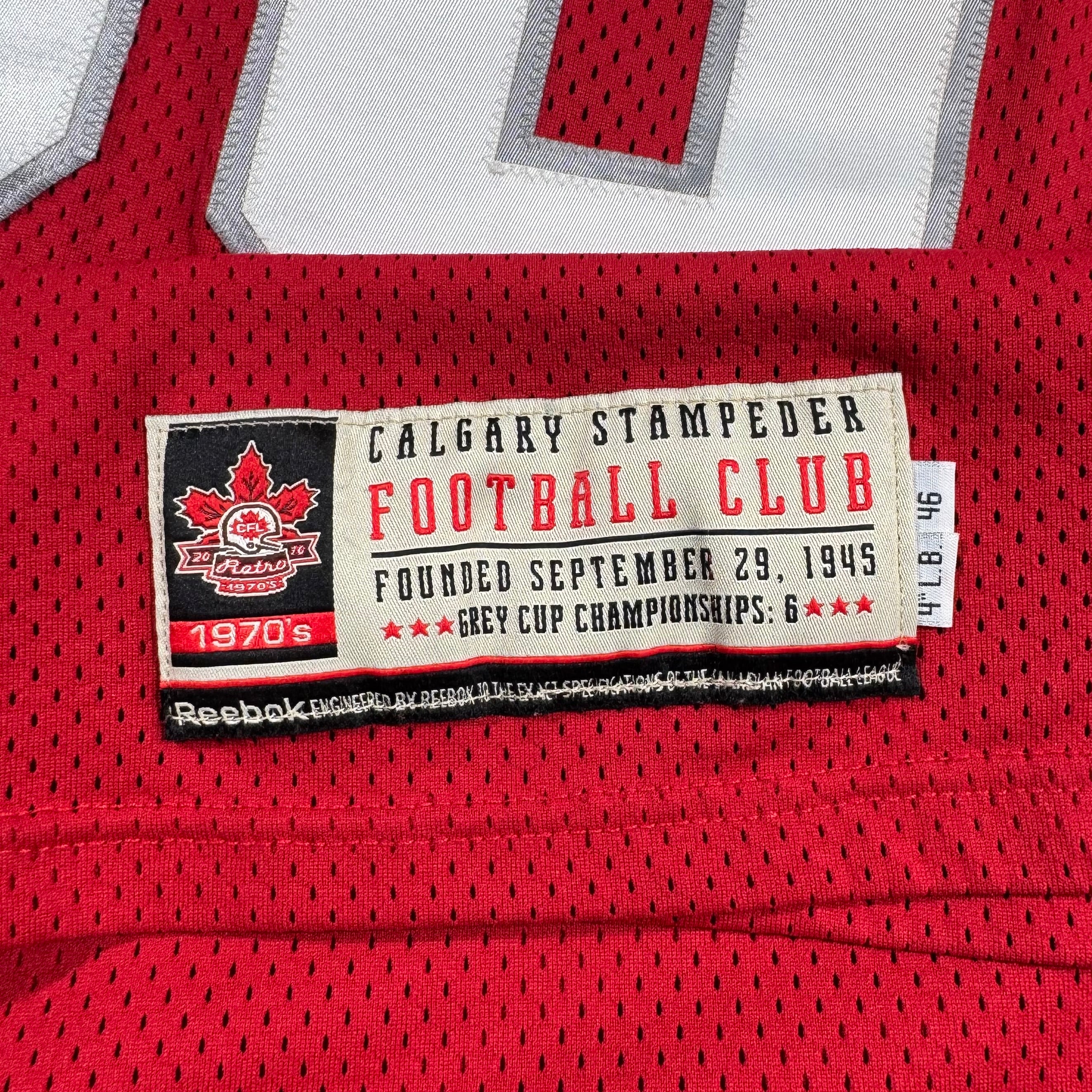 Rob Lazeo Calgary Stampeders 2010 Retro Game Worn Reebok Jersey