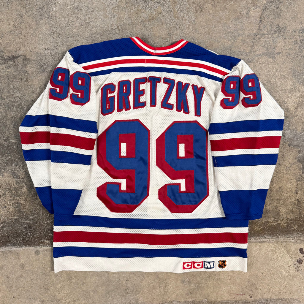 Wayne Gretzky New York Rangers Authentic CCM Mesh Hockey Jersey Size 52
