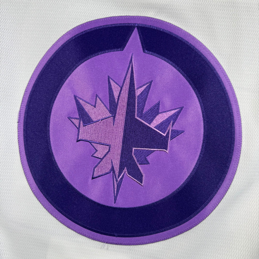 Michael Eyssimont Winnipeg Jets Hockey Fights Cancer 2022 NHL MIC Game/Warm Up Worn Jersey