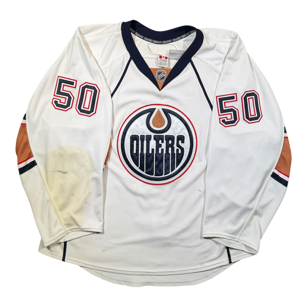 Bryan Pitton Edmonton Oilers Game Worn 2010/11 Reebok NHL Jersey - 58G