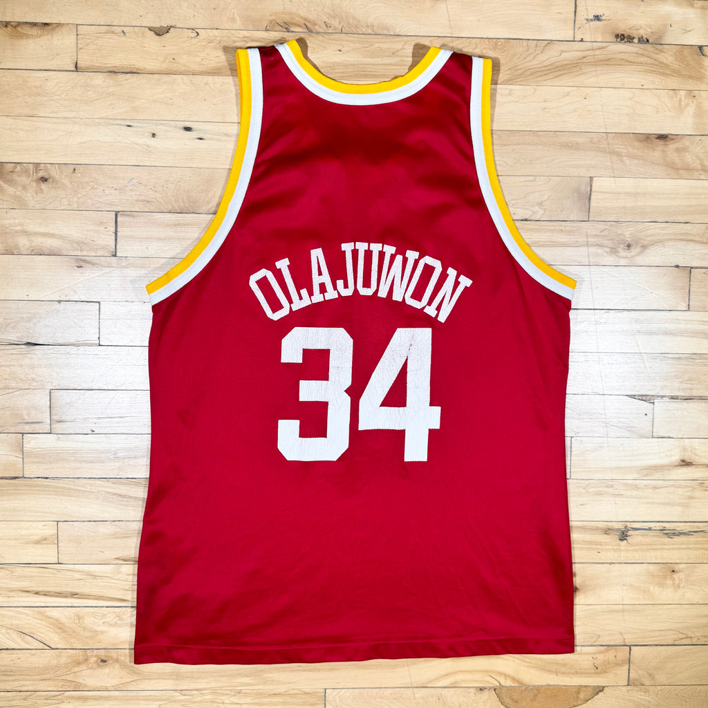 Hakeem Olajuwon Houston Rockets Vintage Champion NBA Jersey Size 48 XL