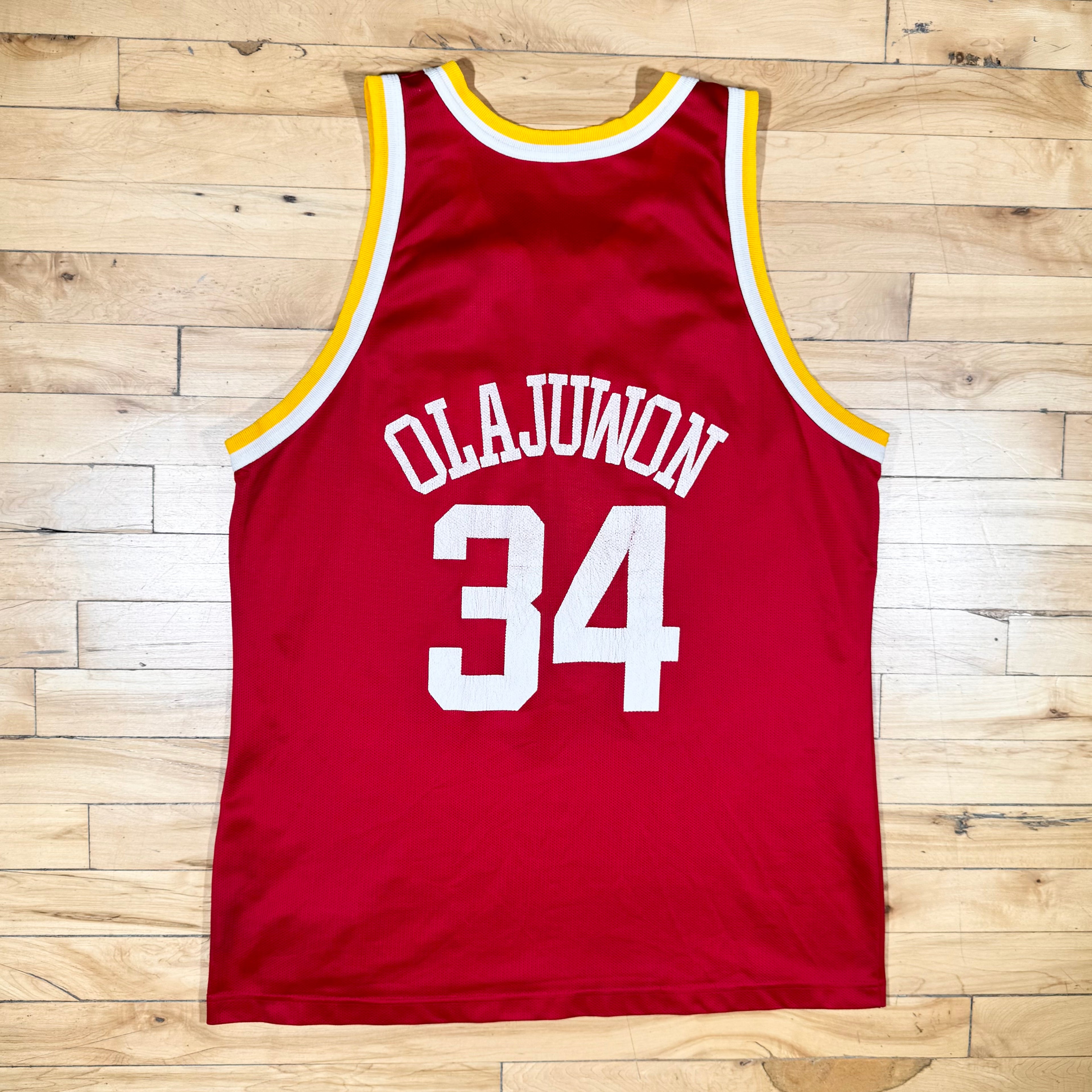Hakeem Olajuwon Houston Rockets Vintage Champion NBA Jersey Size 48 XL