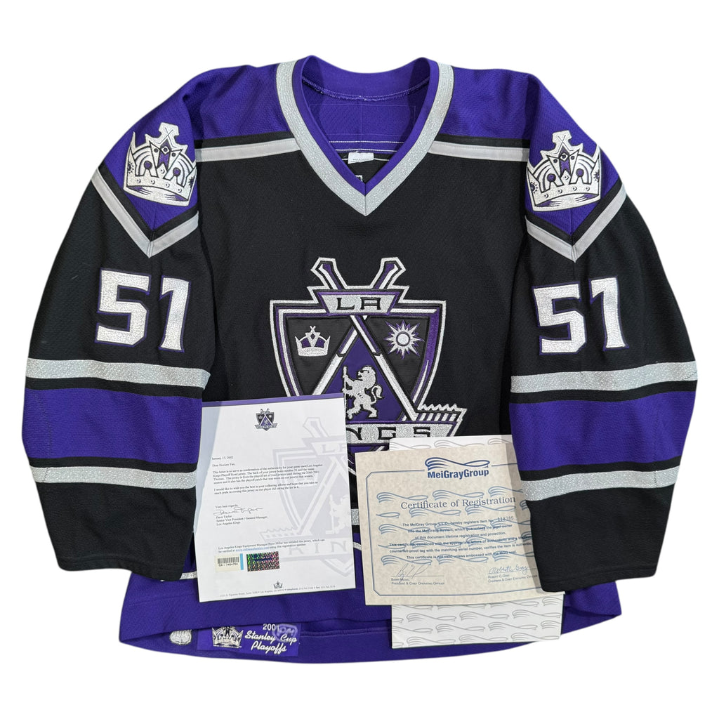 Scott Thomas Los Angeles Kings 2001 Playoff Game Worn NHL Koho Jersey COA