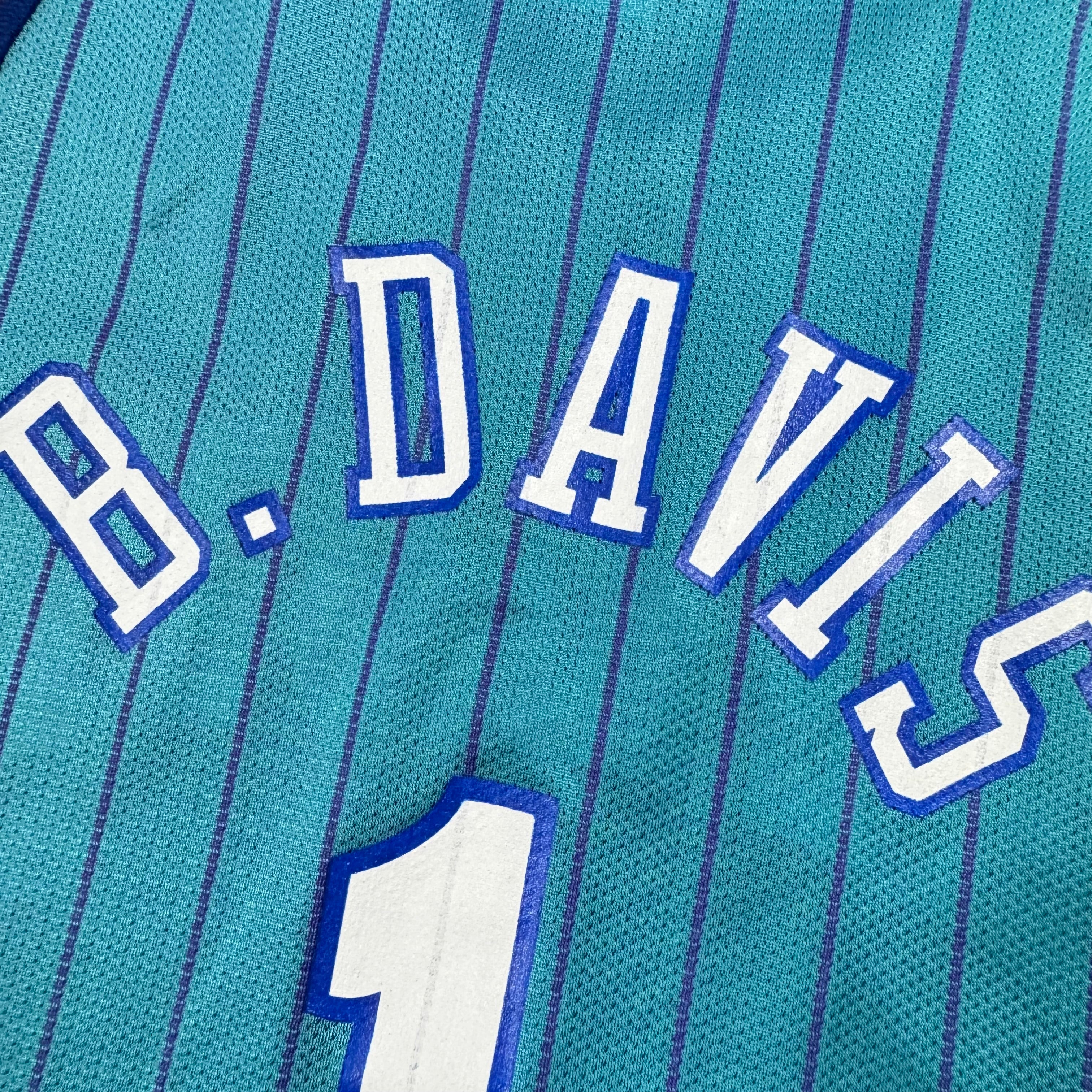 Baron Davis Charlotte Hornets Vintage Champion Pinstripe NBA Jersey Size Medium