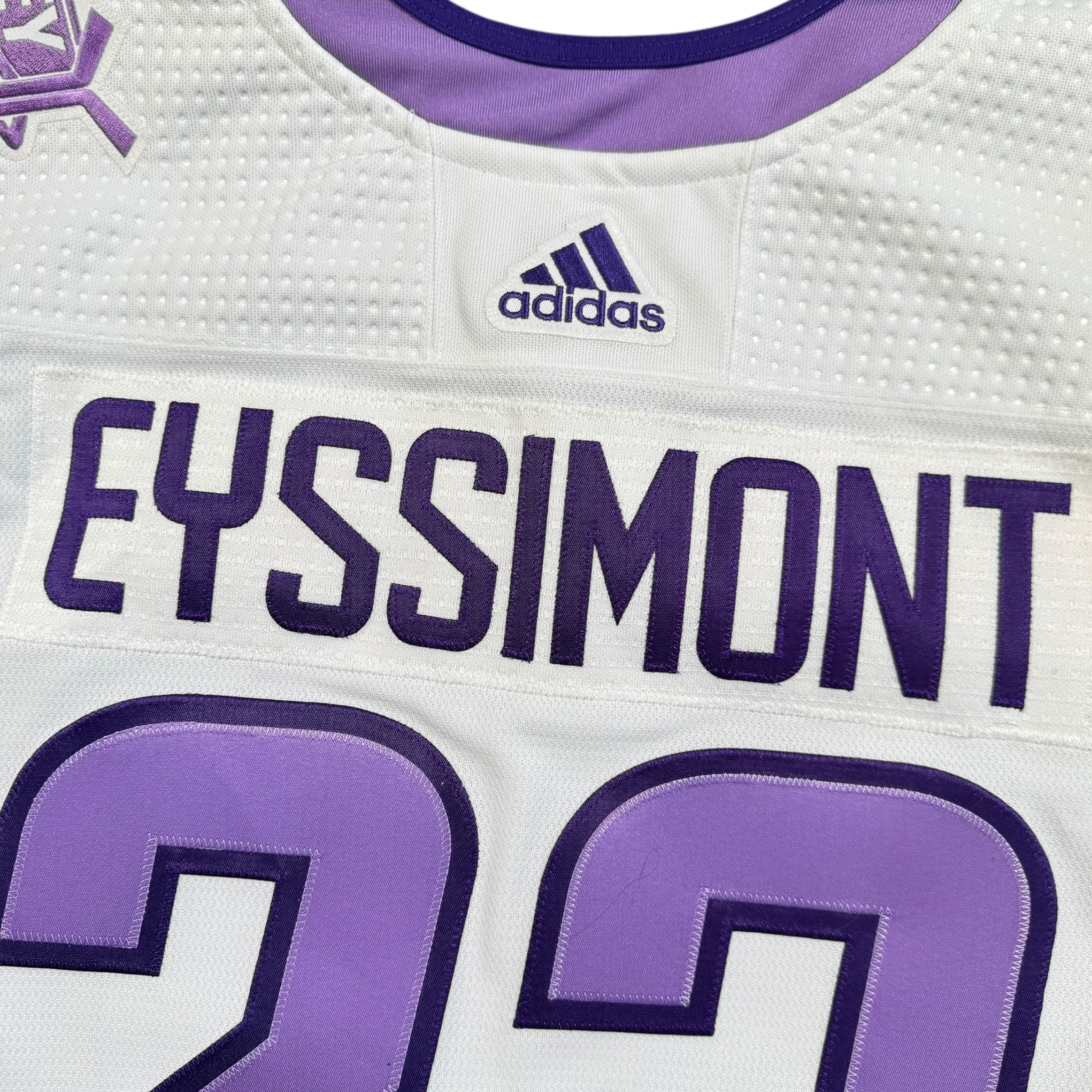 Michael Eyssimont Winnipeg Jets Hockey Fights Cancer 2022 NHL MIC Game/Warm Up Worn Jersey