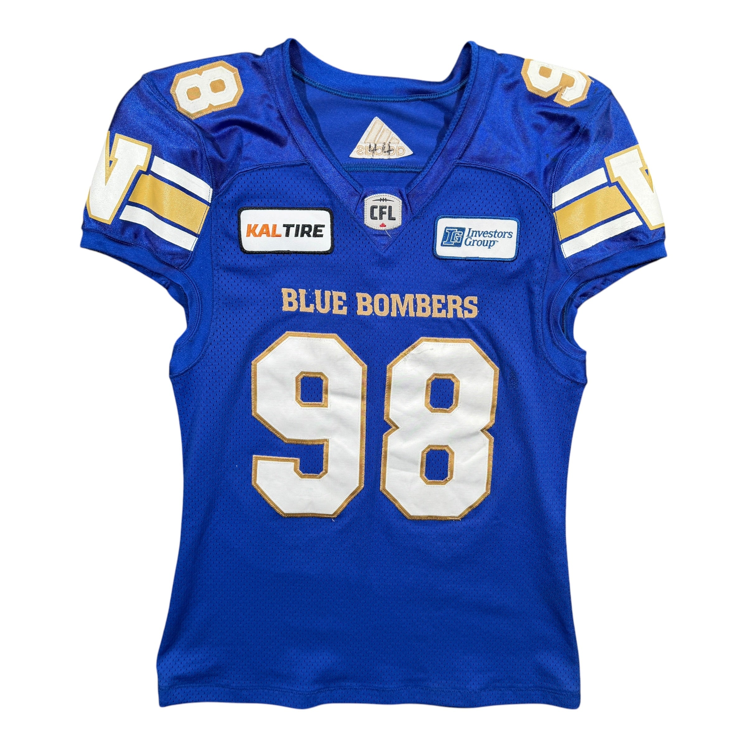 Steven Richardson Winnipeg Blue Bombers 2021 Game Worn Adidas CFL Jersey