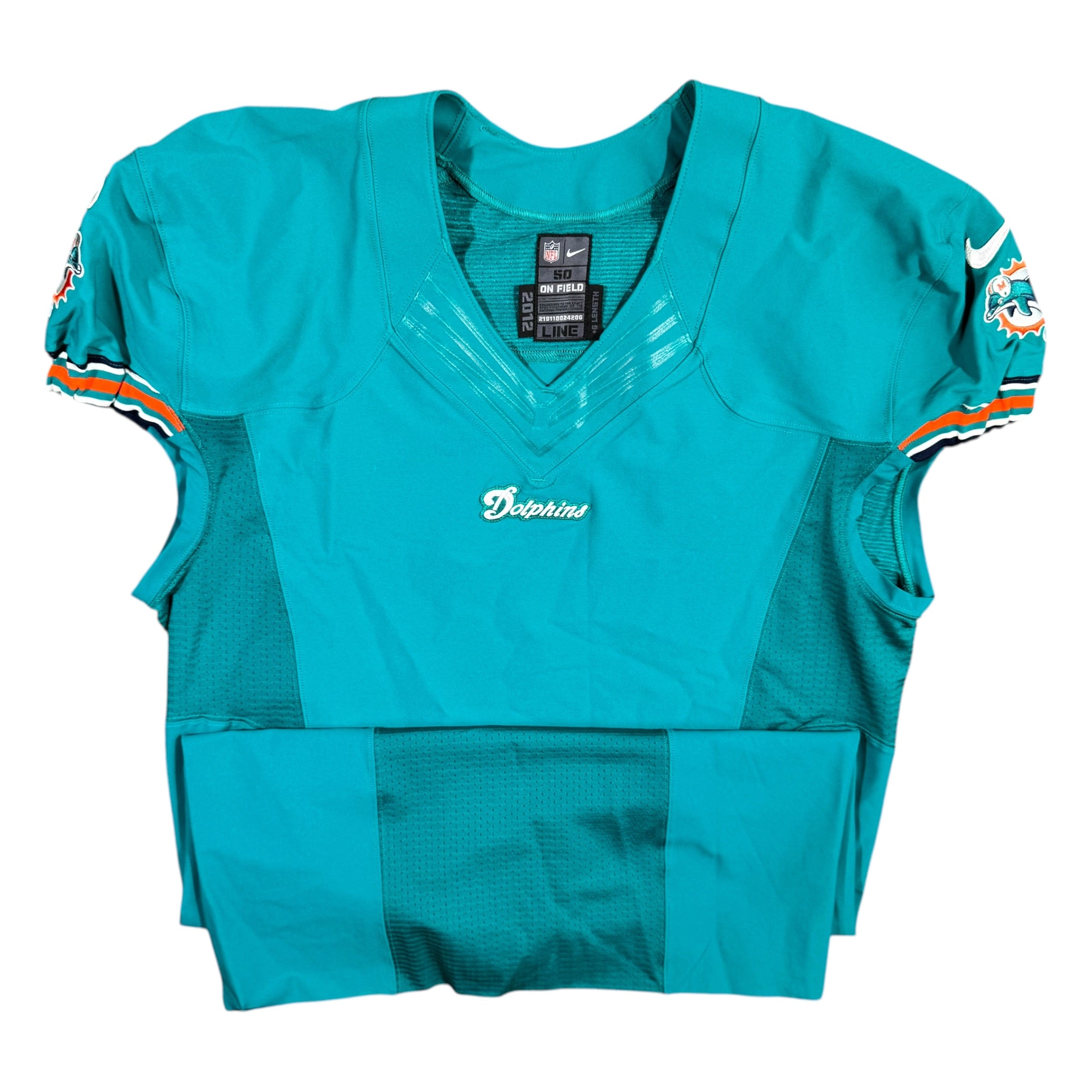 Miami Dolphins 2012 Team Issued Blank NFL Nike Jersey Size 50 +6 Length