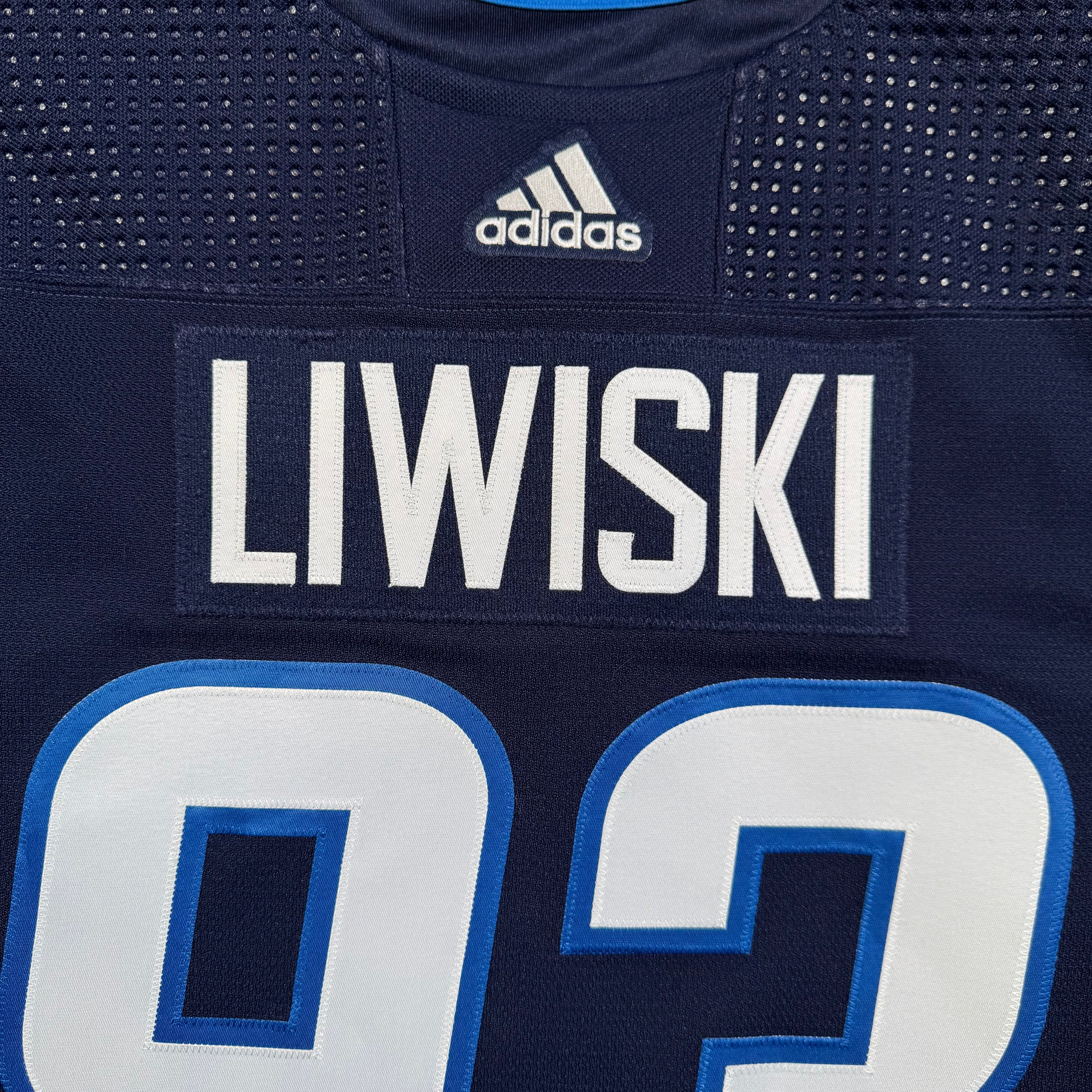 Mark Liwiski Winnipeg Jets 2022/23 Game Worn/Issued NHL Adidas Jersey